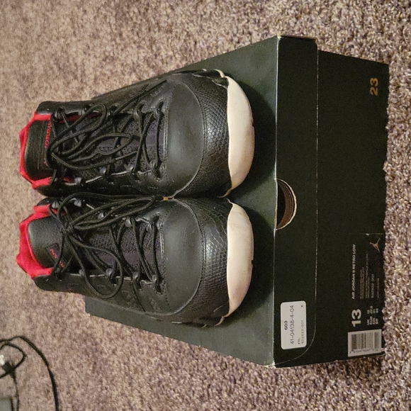 Air Jordan 9 Retro snake skin low  Black/Gym Red-White - Picture 2 of 9